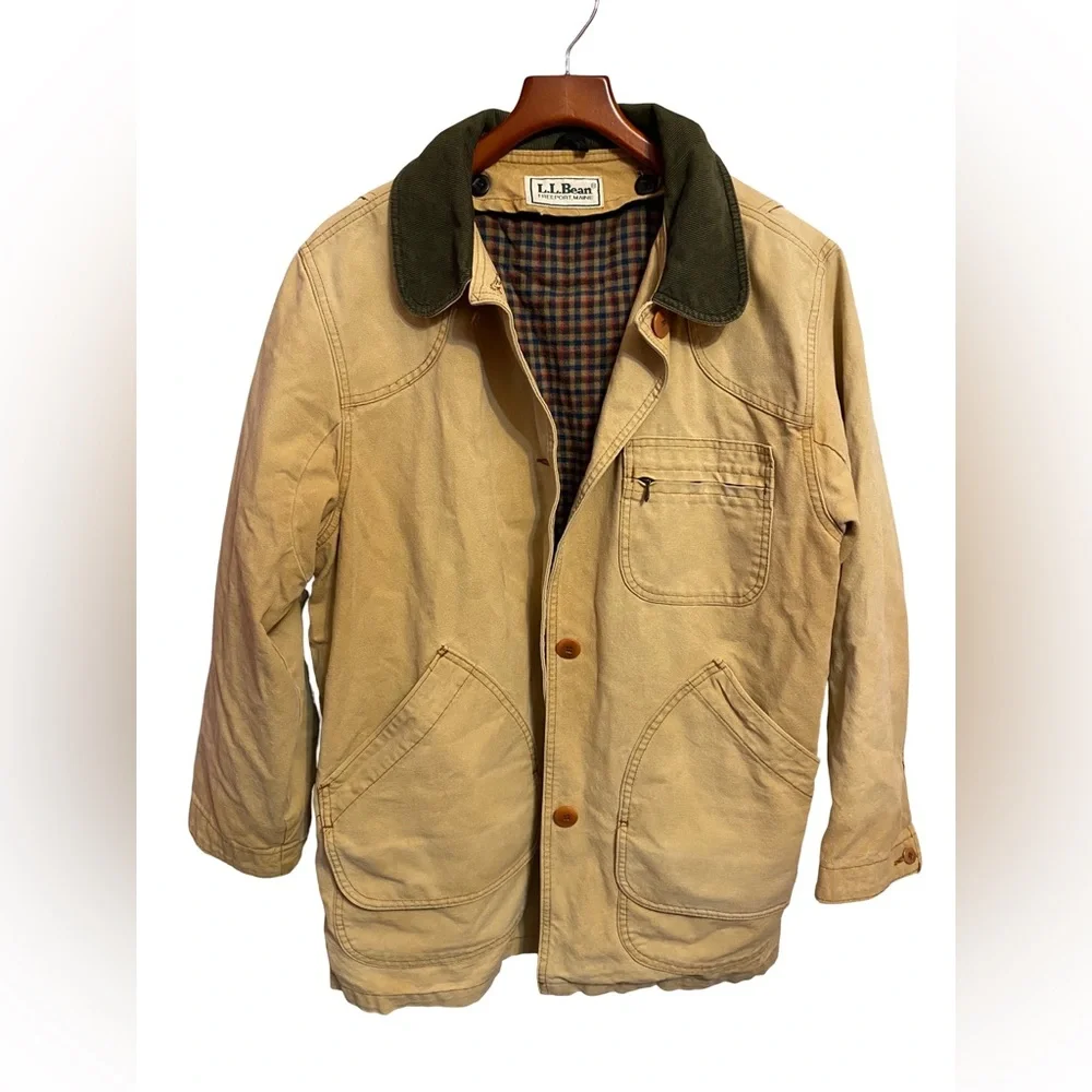 Vintage LL Bean Mens Lined Canvas Hunting Field Coat *READ-See Measurements*